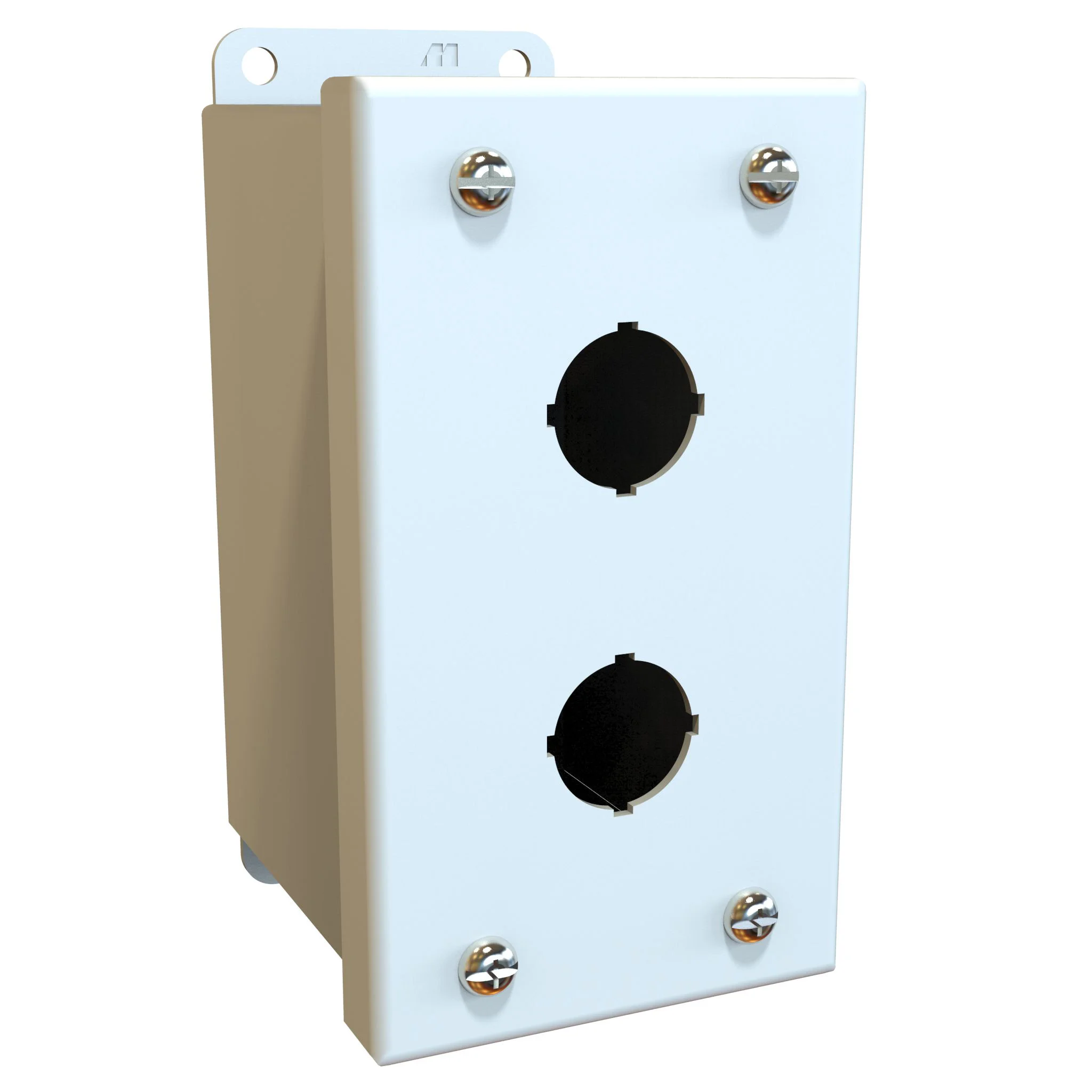 HAMMOND MPB2LG Pushbutton Enclosure, 2 Holes, 22mm, 5 x 3 x 4 Inch Size, Wall Mount, Carbon Steel | CV7LDU