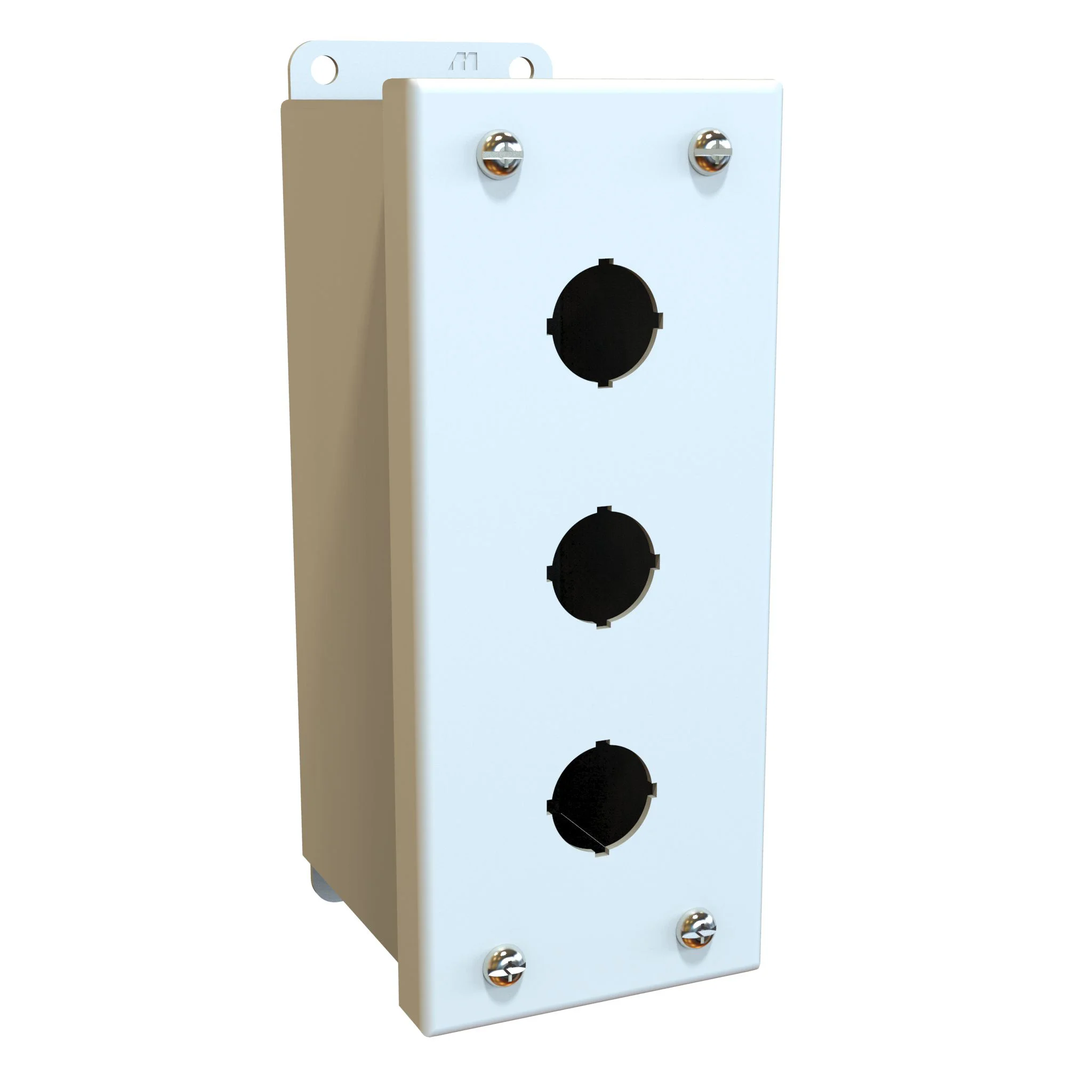 HAMMOND MPB3LG Pushbutton Enclosure, 3 Holes, 22mm, 7 x 3 x 4 Inch Size, Wall Mount, Carbon Steel | CV7LDW