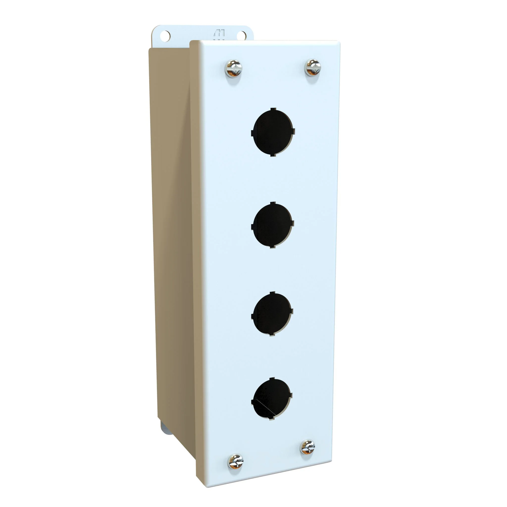 HAMMOND MPB4LG Pushbutton Enclosure, 4 Holes, 22mm, 9 x 3 x 4 Inch Size, Wall Mount, Carbon Steel | CV7LDY