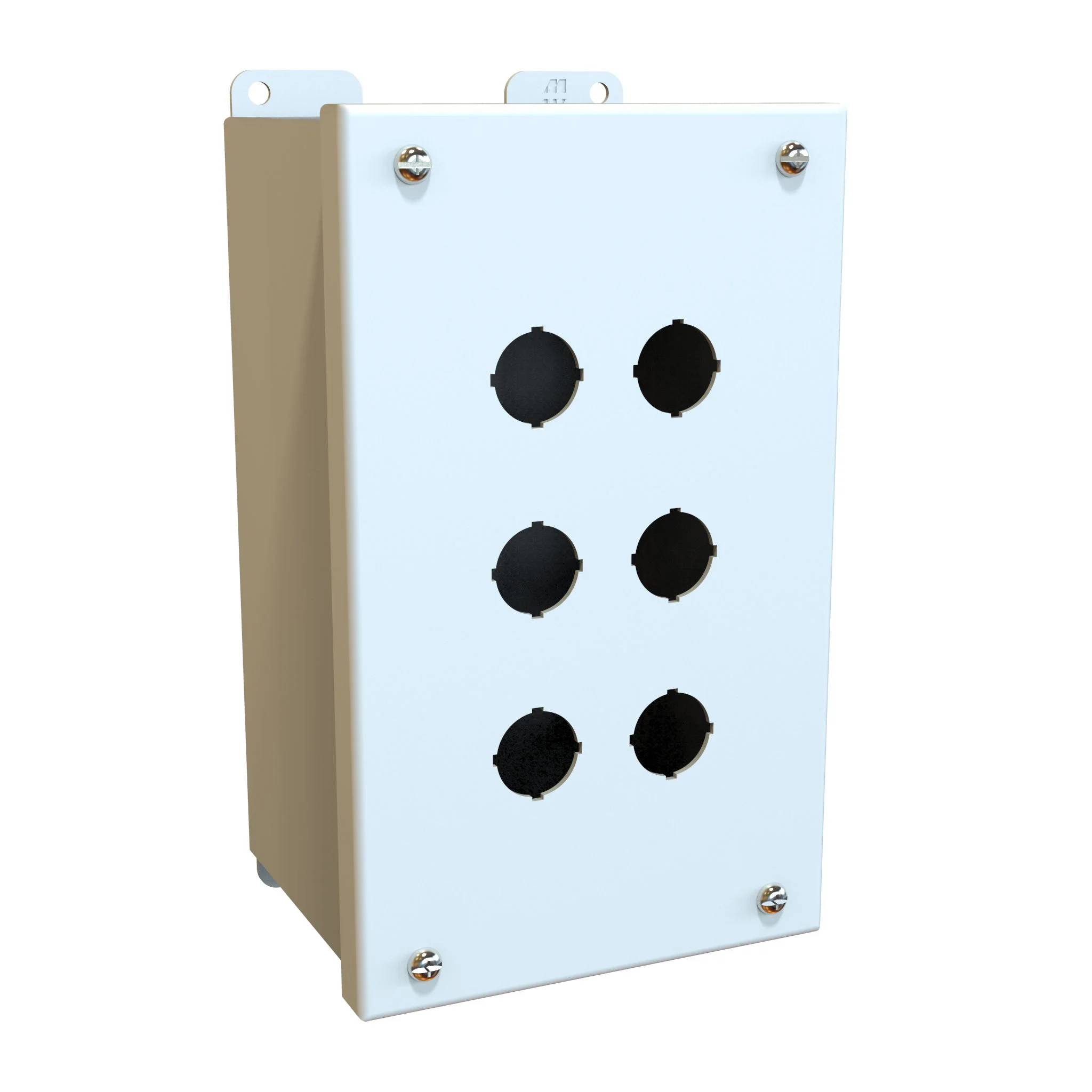 HAMMOND MPB6LG Pushbutton Enclosure, 6 Holes, 22mm, 9 x 5 x 4 Inch Size, Wall Mount, Carbon Steel | CV7LEA