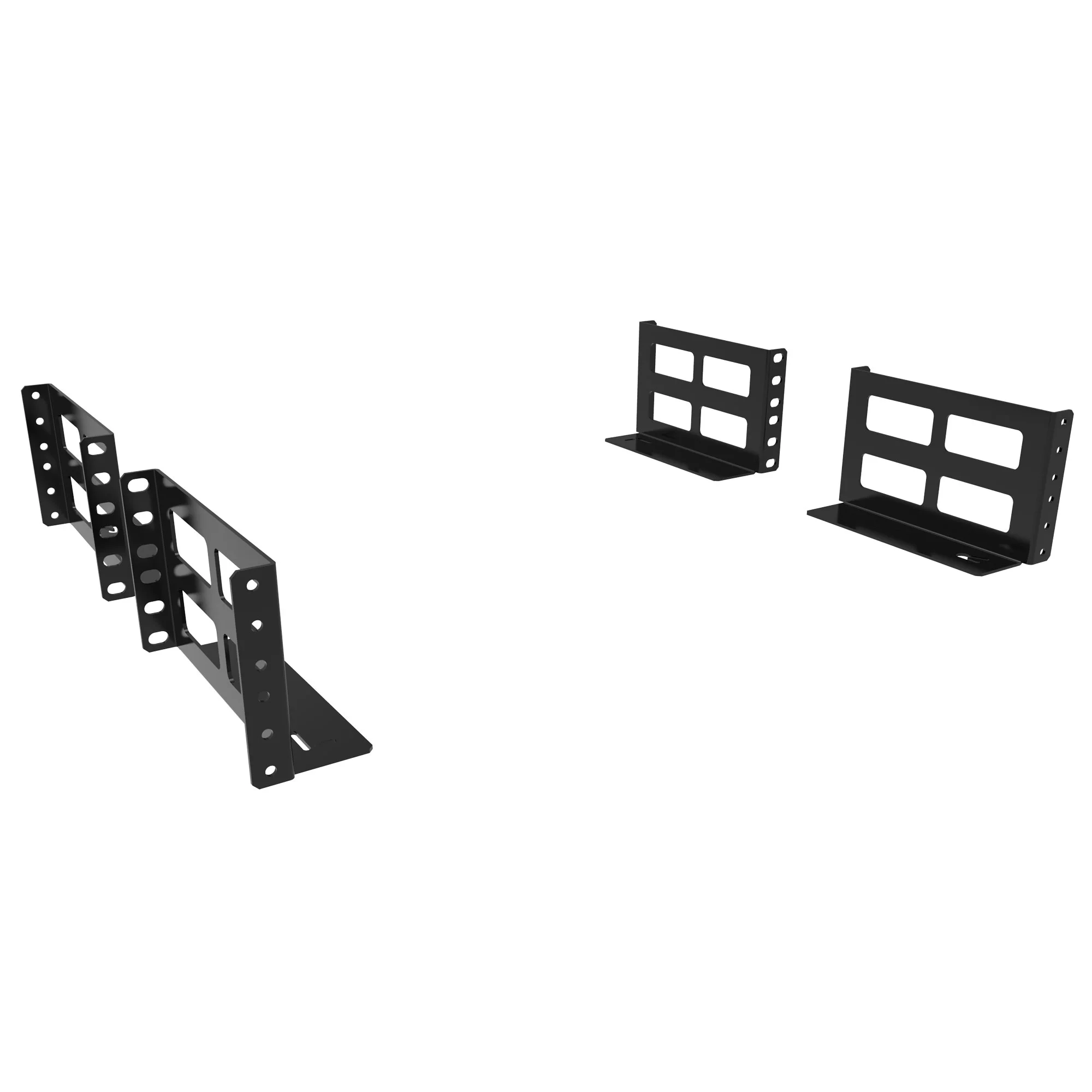HAMMOND RDAB2U15 Two-Post Extension Support Bracket, 3.50 x 6 Inch Size, Carbon Steel, Black, Pack Of 4 | CV7DTL