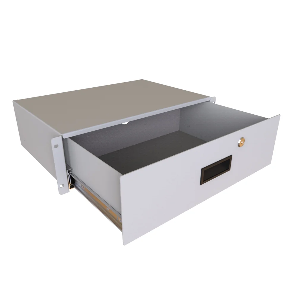 HAMMOND RDRW1900512LG1 Locking Rack Drawer, 19 Inch Rack Width, 12.25 Inch Depth, Carbon Steel | CV7HJV