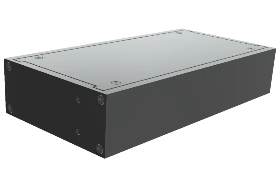 HAMMOND RM1U0804SBK Enclosure, 2 x 8 x 4 Inch Size, Desktop Mount, Aluminum, Black, Powder Coat Finish | CV7LJU