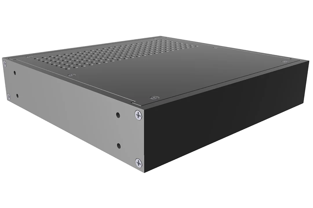 HAMMOND RM1U0808VBK Enclosure, Vented, 2 x 8 x 8 Inch Size, Desktop Mount, Aluminum, Black | CV7LJX