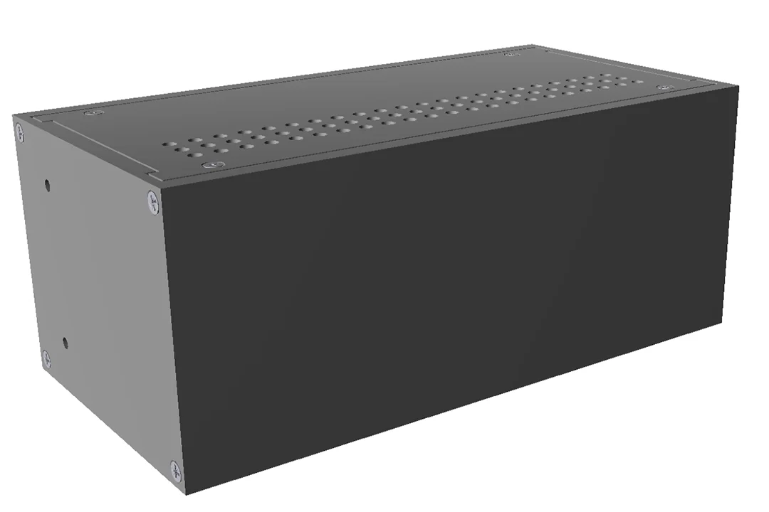 HAMMOND RM2U0804VBK Enclosure, Vented, 4 x 8 x 4 Inch Size, Desktop Mount, Aluminum, Black | CV7LKK