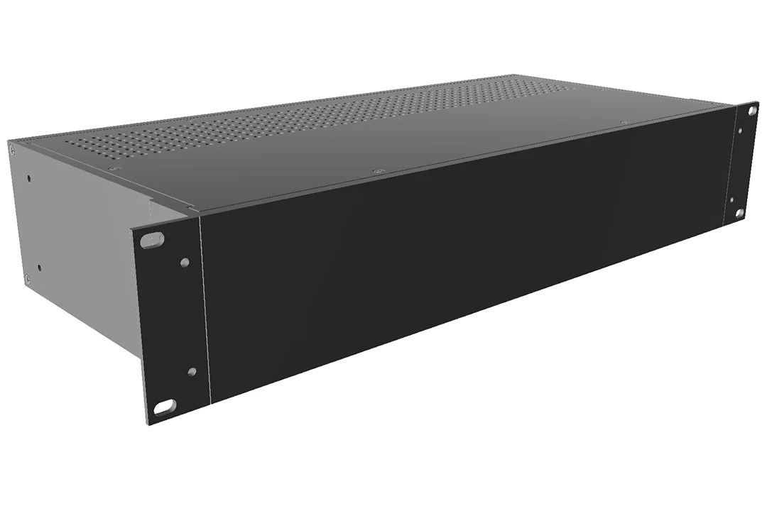 HAMMOND RM2U1908VBK Enclosure, Vented, 4 x 17 x 8 Inch Size, Rack Or Desktop Mount, Aluminum, Black | CV7LKP