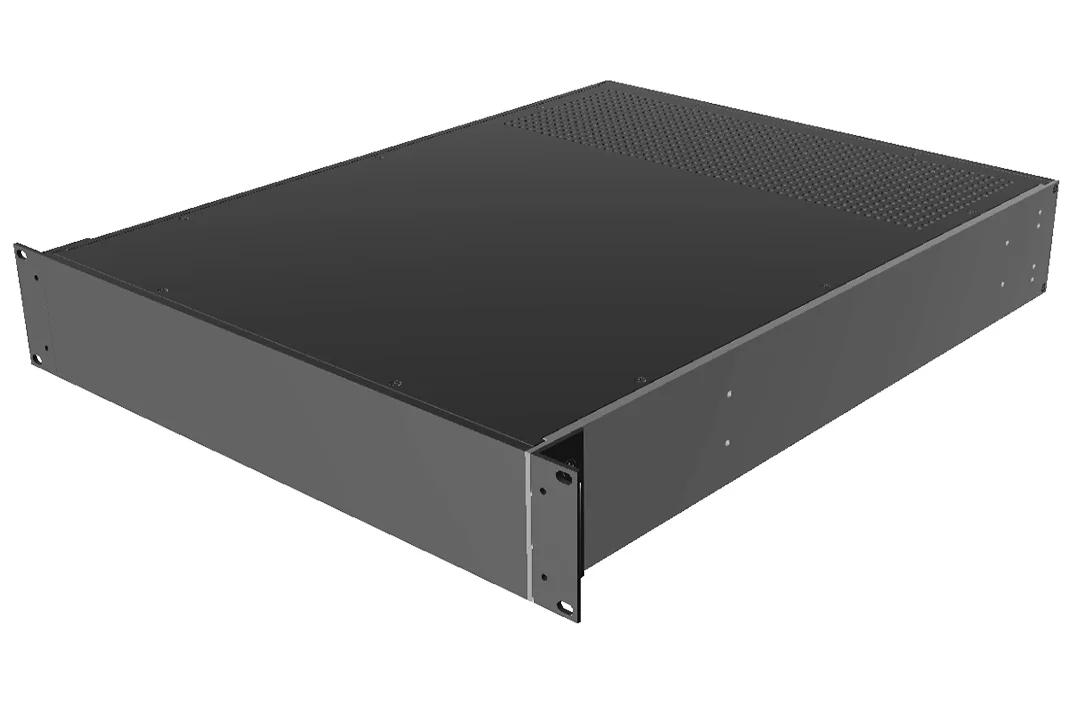 HAMMOND RM2U1922VBK Enclosure, Vented, 4 x 17 x 22 Inch Size, Rack Or Desktop Mount, Aluminum, Black | CV7LKW