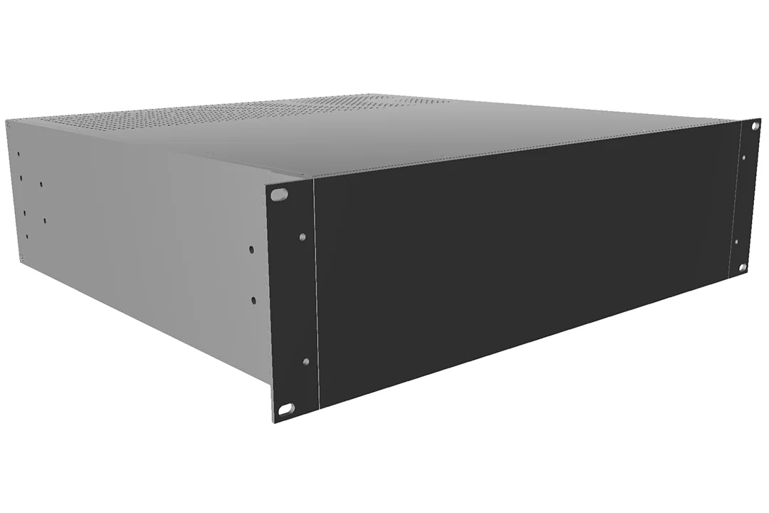 HAMMOND RM3U1918VBK Enclosure, Vented, 5 x 17 x 18 Inch Size, Rack Or Desktop Mount, Aluminum, Black | CV7LLJ