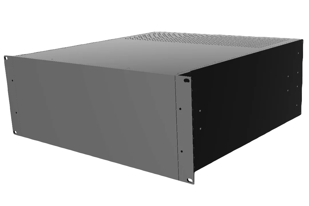HAMMOND RM4U1918VBK Enclosure, Vented, 7 x 17 x 18 Inch Size, Rack Or Desktop Mount, Aluminum, Black | CV7LLV
