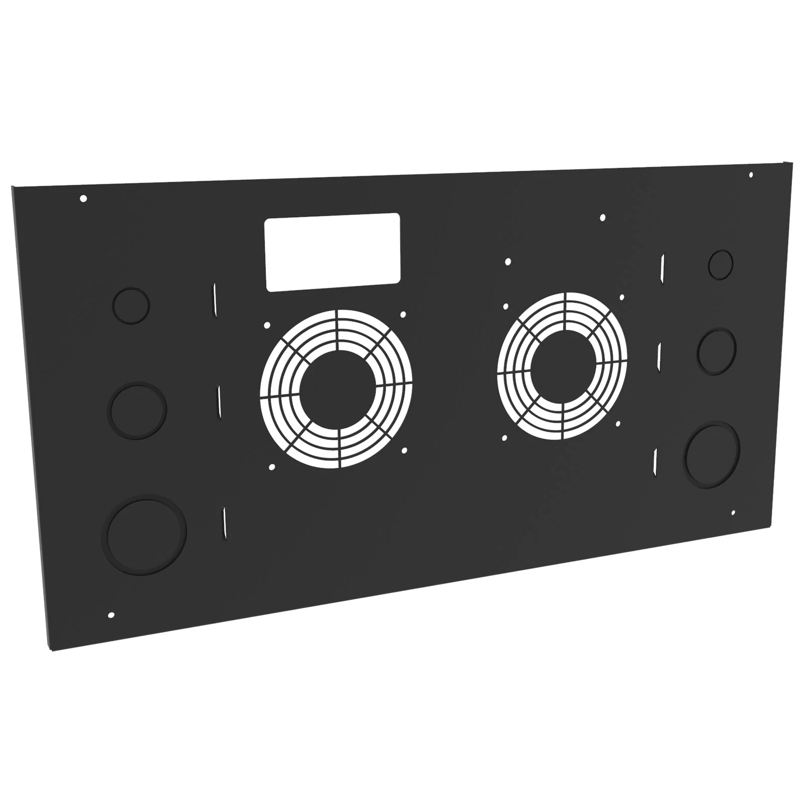 HAMMOND SDC6UCFP Fan Cover Panel, 19 Inch Rack Width, Flanged with Knockouts, Carbon Steel, Black | CV7UZL