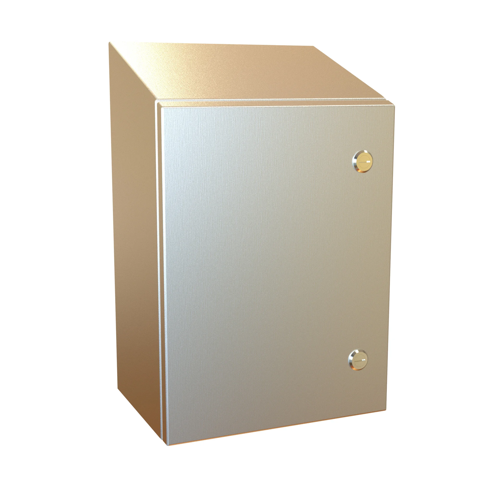 HAMMOND ST161208SS Enclosure, Slope Top, 16 x 12 x 8 Inch Size, Wall Mount, 304 Stainless Steel | CV7LMQ