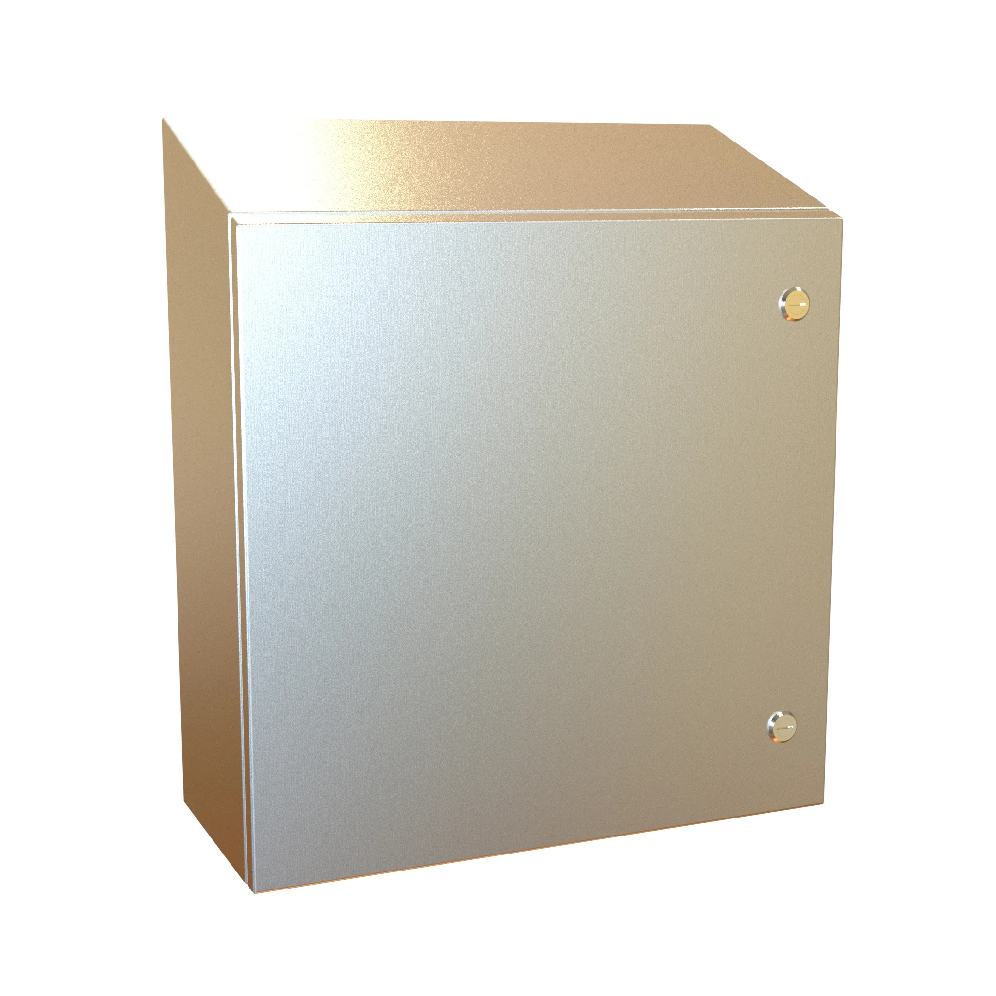 HAMMOND ST202008SS Enclosure, Slope Top, 20 x 20 x 8 Inch Size, Wall Mount, 304 Stainless Steel | CV7LMZ