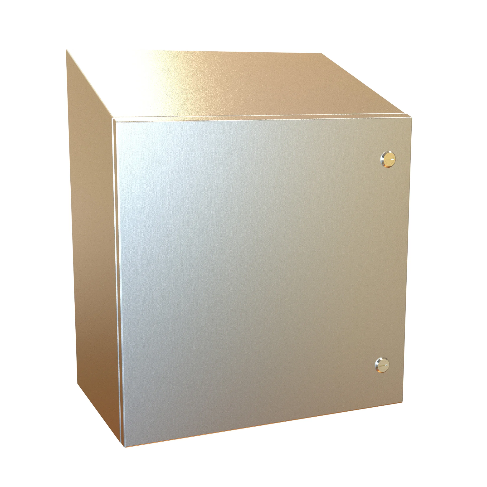 HAMMOND ST202012SS Enclosure, Slope Top, 20 x 20 x 12 Inch Size, Wall Mount, 304 Stainless Steel | CV7LNA