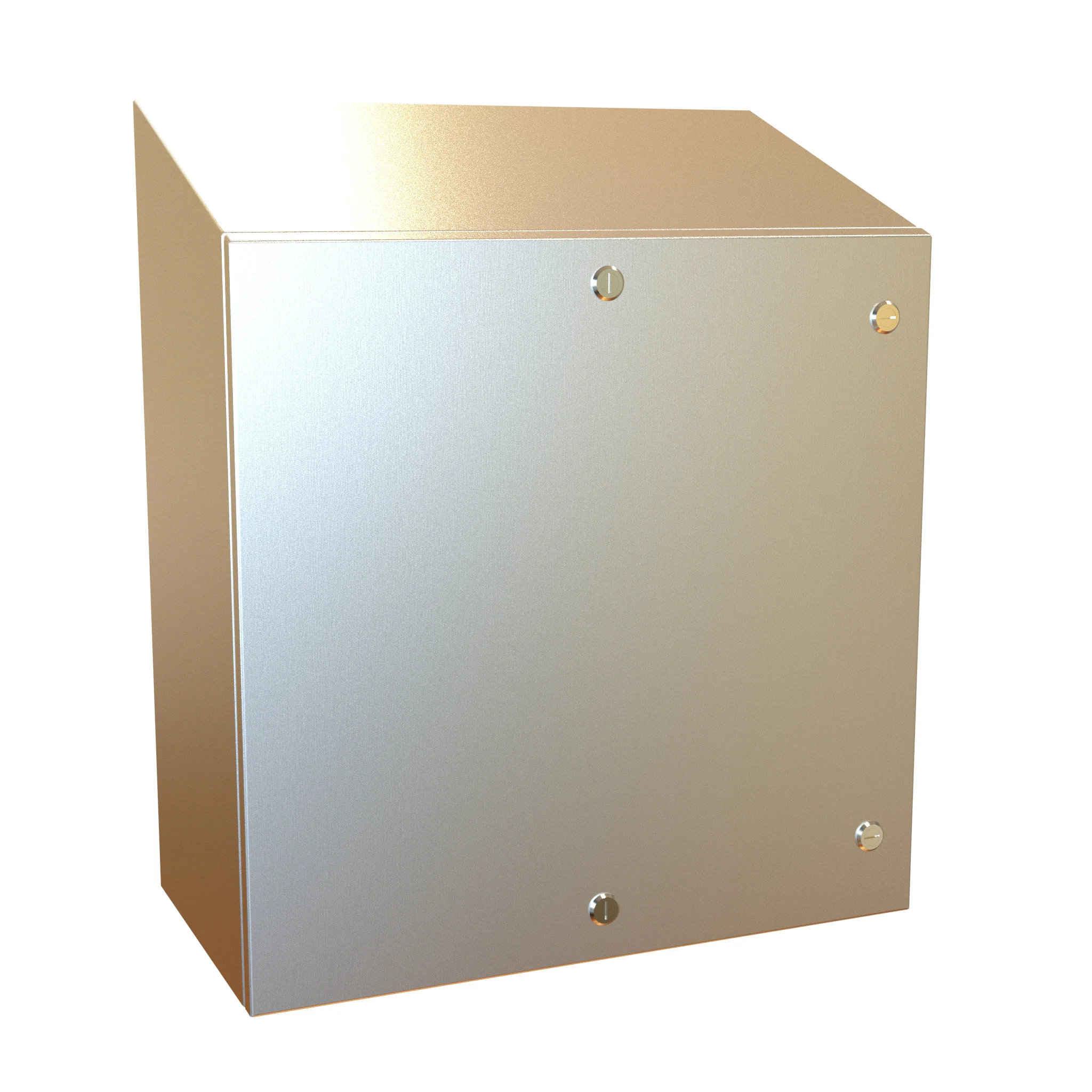 HAMMOND ST242412SS Enclosure, Slope Top, 24 x 24 x 12 Inch Size, Wall Mount, 304 Stainless Steel | CV7LNJ