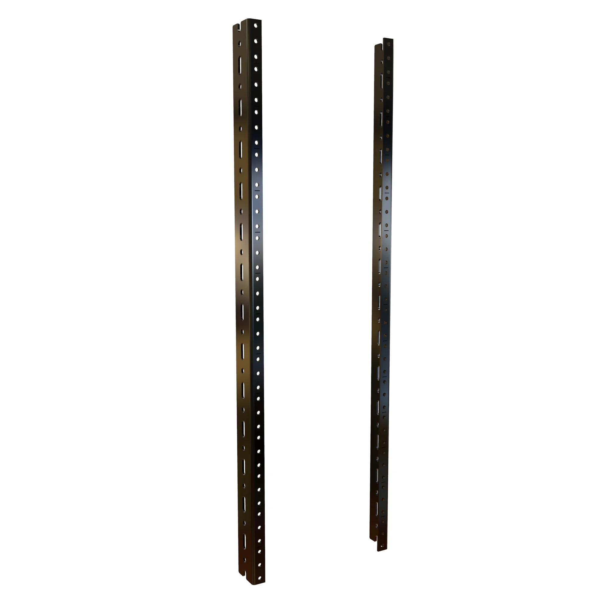 HAMMOND URR14U Rack Rail, 14U Rack Height, Carbon Steel, Black, Powder Coat Finish, Pack Of 2 | CV7XAW
