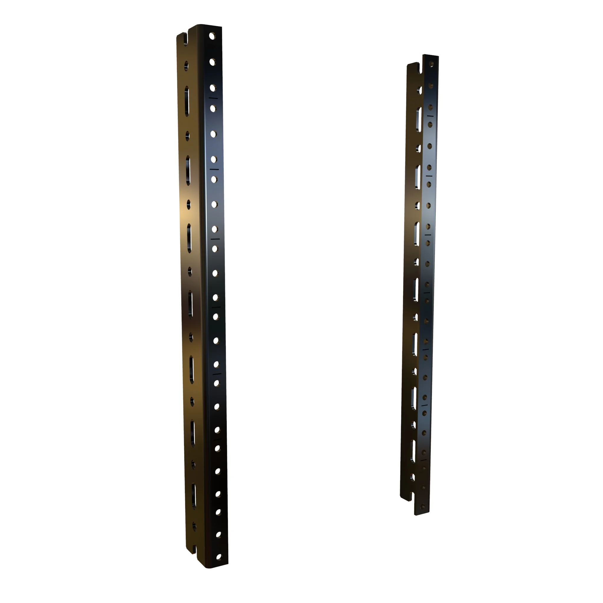 HAMMOND URR8U Rack Rail, Carbon Steel, Black, Powder Coat Finish, Pack Of 2 | CV7XBJ