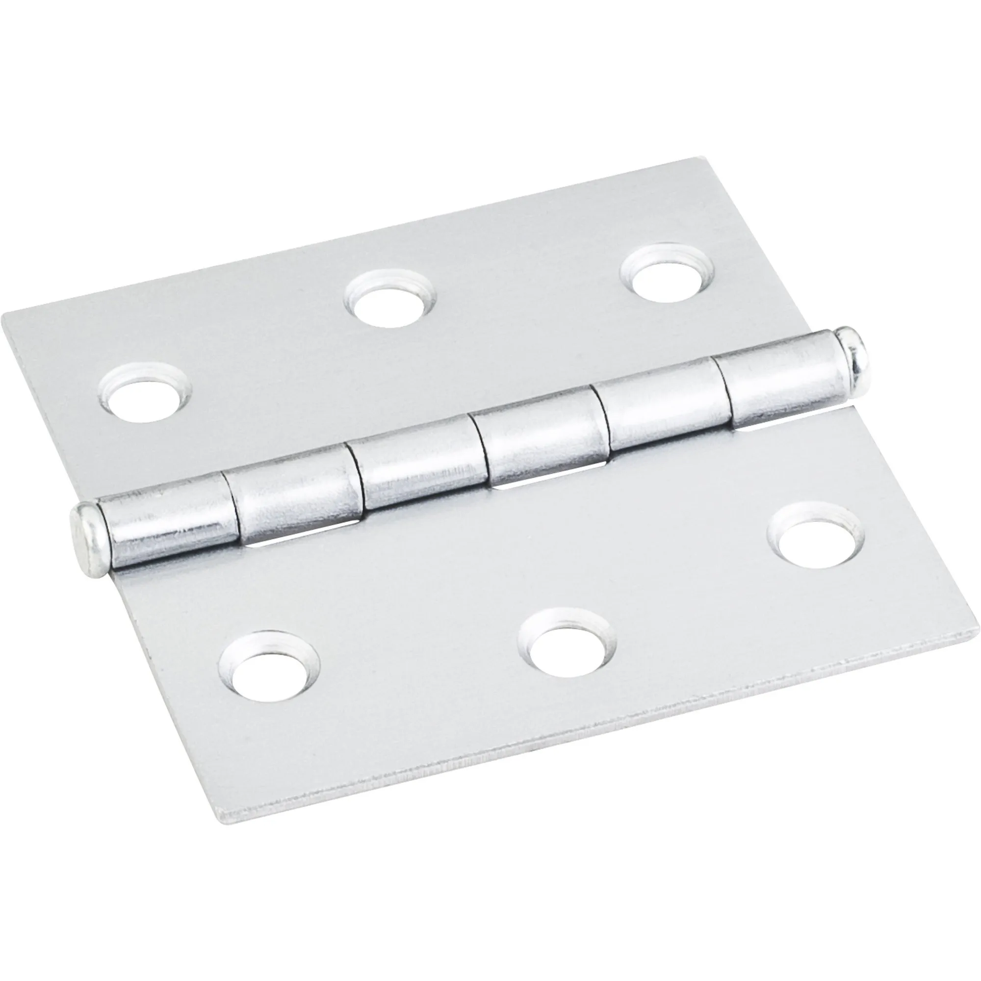 Brushed Chrome 2-1/2 Inch x 2-1/2 Inch Swaged Butt Hinge