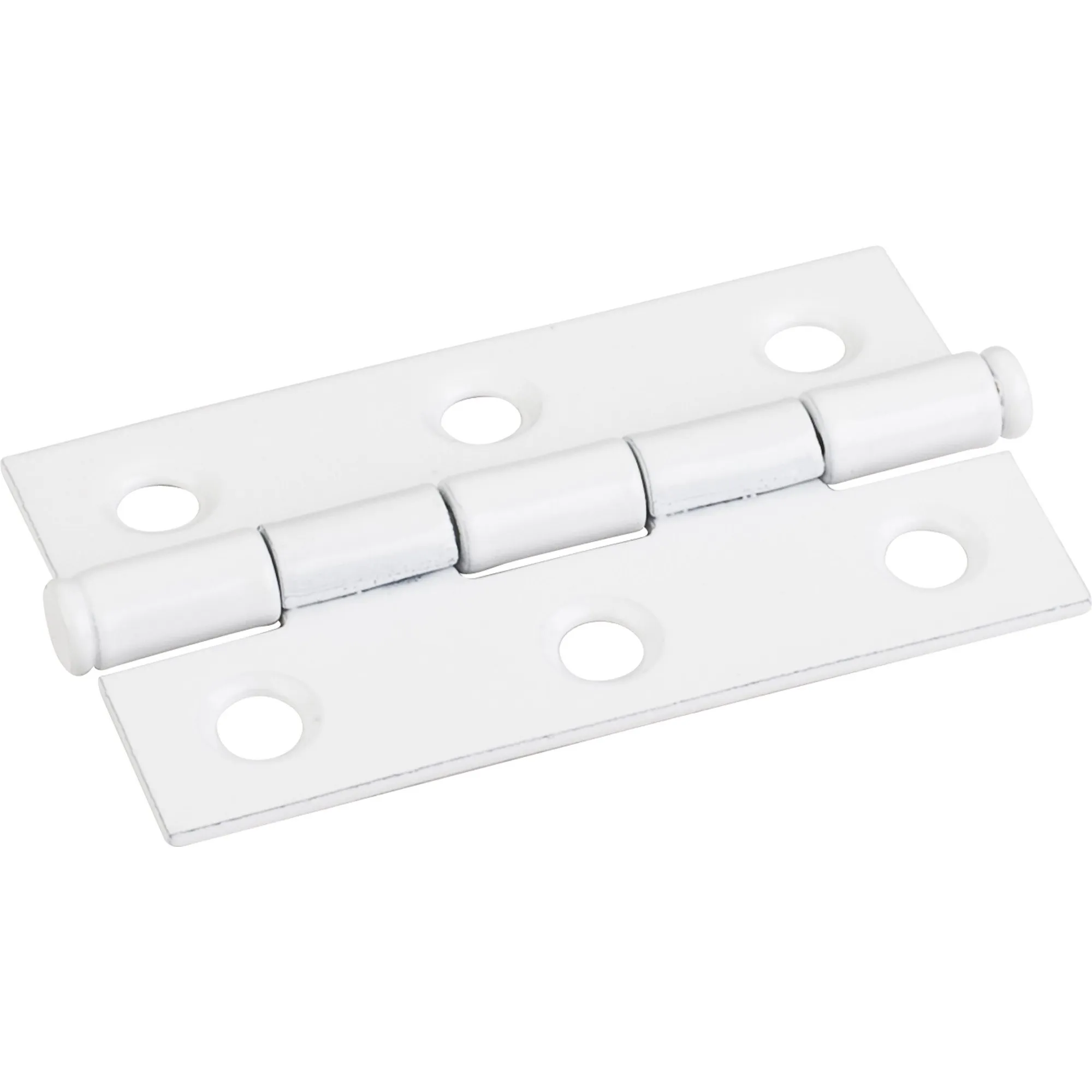 Bright White 2-1/2 Inch x 1-1/2 Inch Single Half Swaged Butt Hinge