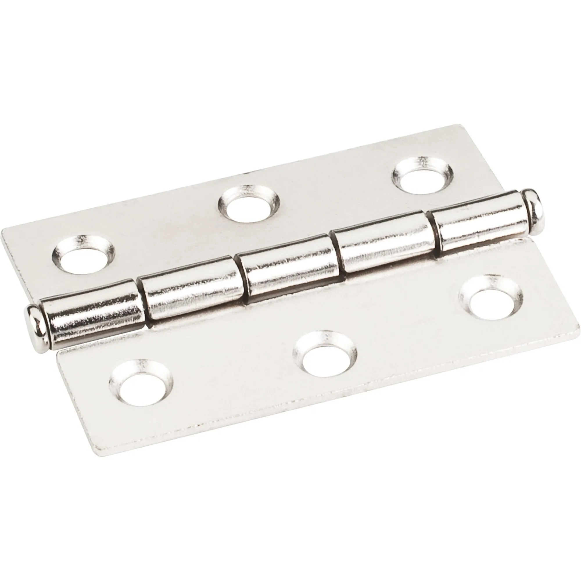 Bright Nickel 2-1/2 Inch x 1-11/16 Inch Single Full Swaged Butt Hinge