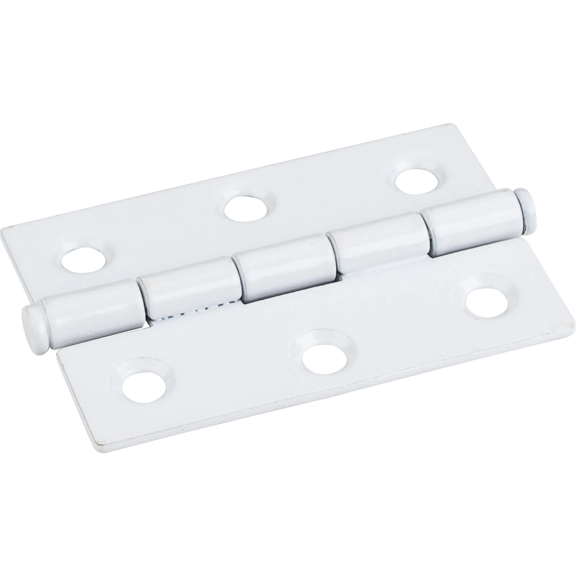 White 2-1/2 Inch x 1-11/16 Inch Single Full Swaged Butt Hinge