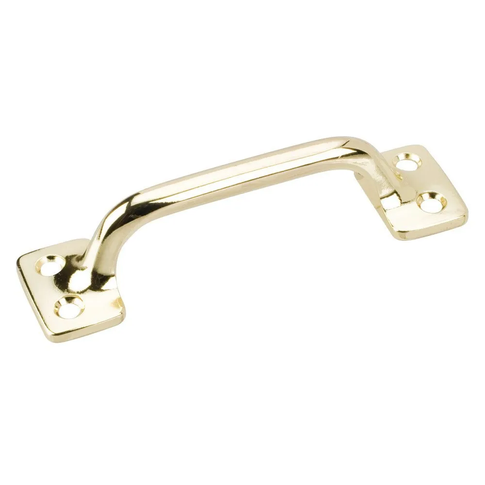 Sash Pull 4-1/16 Inch x 1-1/8 Inch Inch Polished Brass Finish