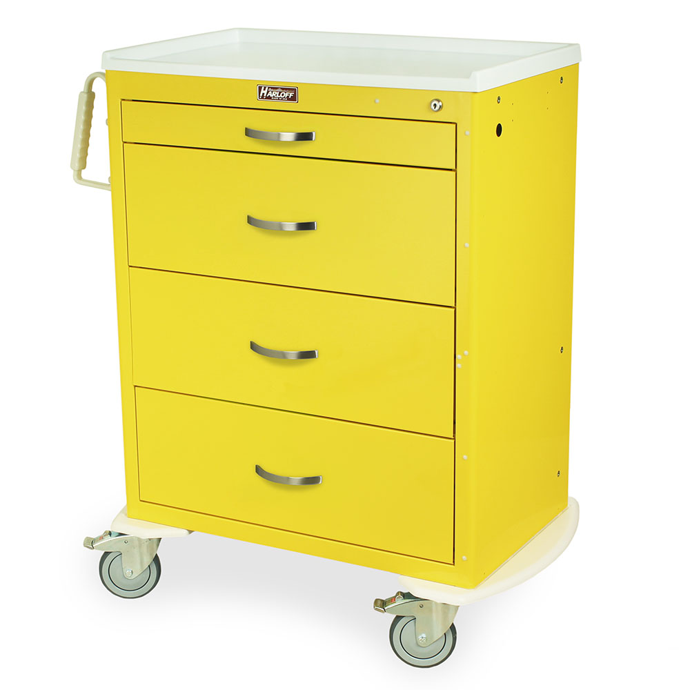 Harloff MDS3030K04 Isolation Cart, Four Drawers, Standard Key Lock, 42.63 x 37.5 x 22 Inch Size | CJ6CMJ