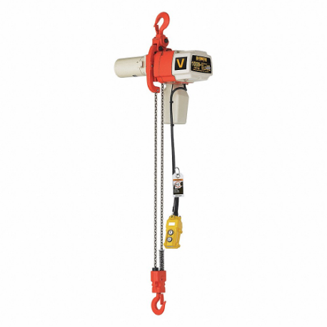 HARRINGTON ED1000V-10 Electric Chain Hoist, 1000 Lb Load Capacity, 1 Speeds, 120 Volt, 8/22 Fpm, 0.8 Hp | CR3QHQ 49CZ55