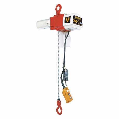 HARRINGTON ED250V-10 Electric Chain Hoist, 250 Lb Load Capacity, 2 Speeds, 120 Volt, 16/26 Fpm, 0.4 Hp, H2 | CR3QLV 49CZ46