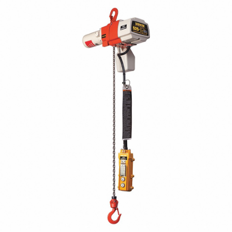 HARRINGTON NER010S-15 Electric Chain Hoist, 2000 Lb Load Capacity, 1 Speeds, 208/230/460 Volt, 28 Fpm, 2.4 Hp | CR3QKG 4DFN2