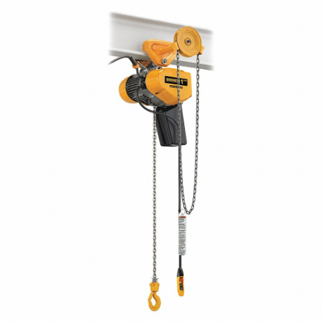 HARRINGTON SEQG005SD-20 Electric Chain Hoist, 1000 Lb Load Capacity, 2 Speeds, 115 Volt, 25/4.2 Fpm, 1 Hp, H4 | CR3QJC 54PN19