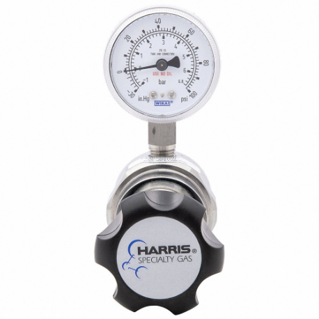 High Purity Gas Regulator, Single Stage, 1/4 Inch NPT F Inlet, 1/4 Inch NPT F Outlet