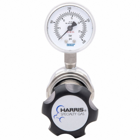 High Purity Gas Regulator, Single Stage, 1/4 Inch NPT F Inlet, 1/4 Inch NPT F Outlet