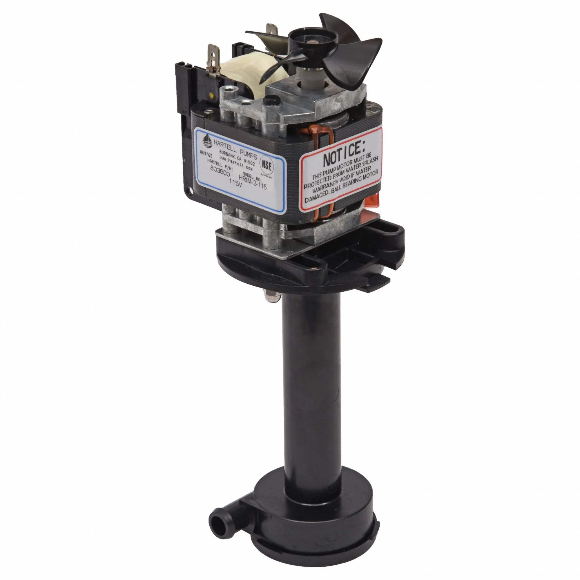 Ice Machine Pump, 1/4 HP, 115 VAC, 0.41 A, 10 ft. Max Lift, 3 GPM