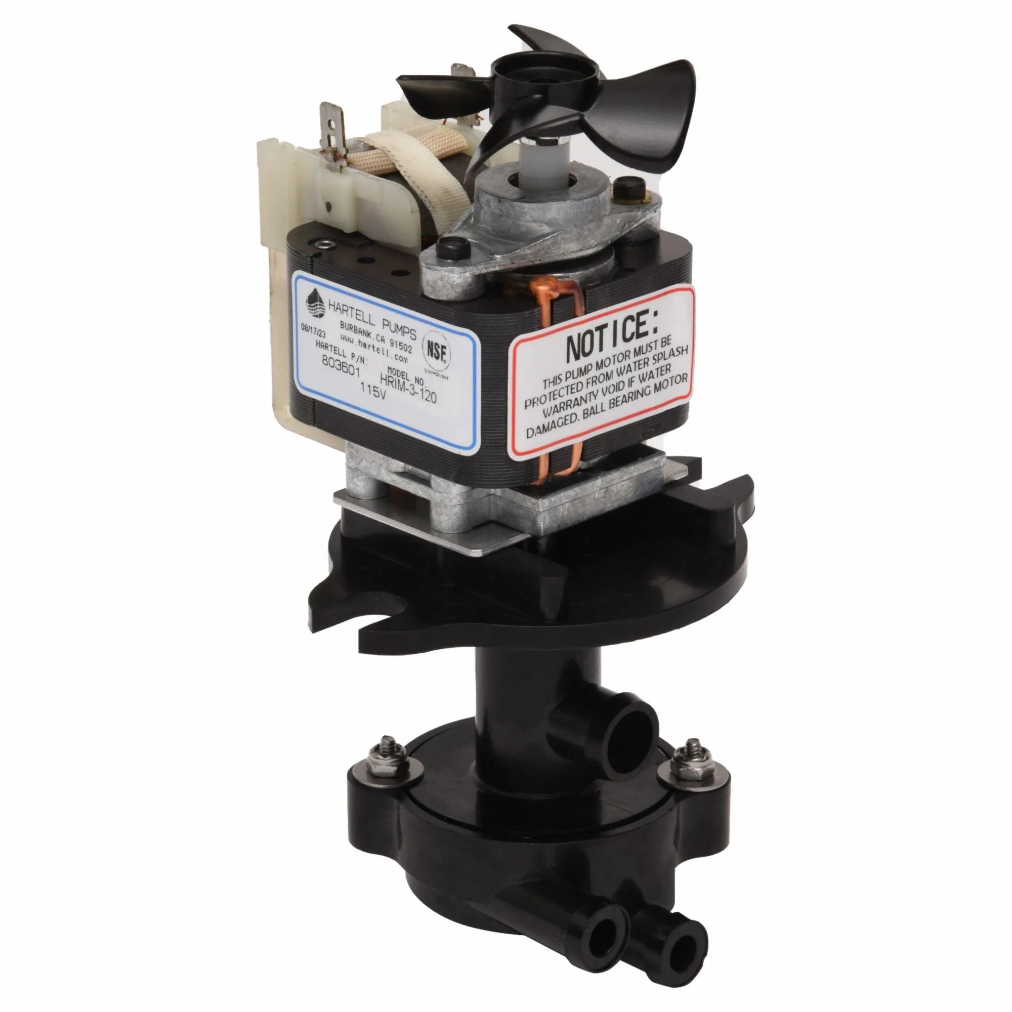 Ice Machine Pump, 5/24 HP, 115 VAC, 0.41 A, 8 ft. Max Lift, 7.6 GPM