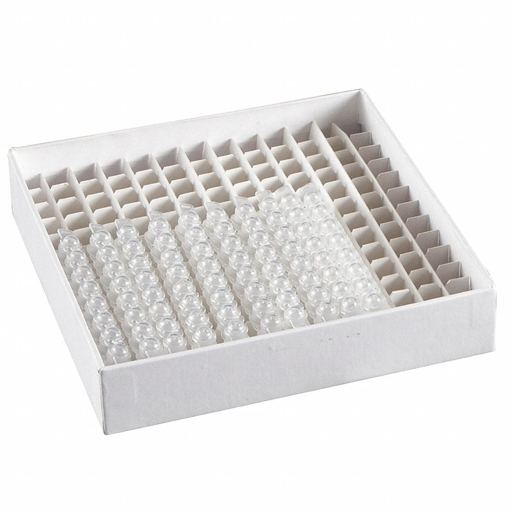 Cryogenic Vial Freezer Box, Cardboard, White, 1.60 Inch Height, 5.20 Inch Width