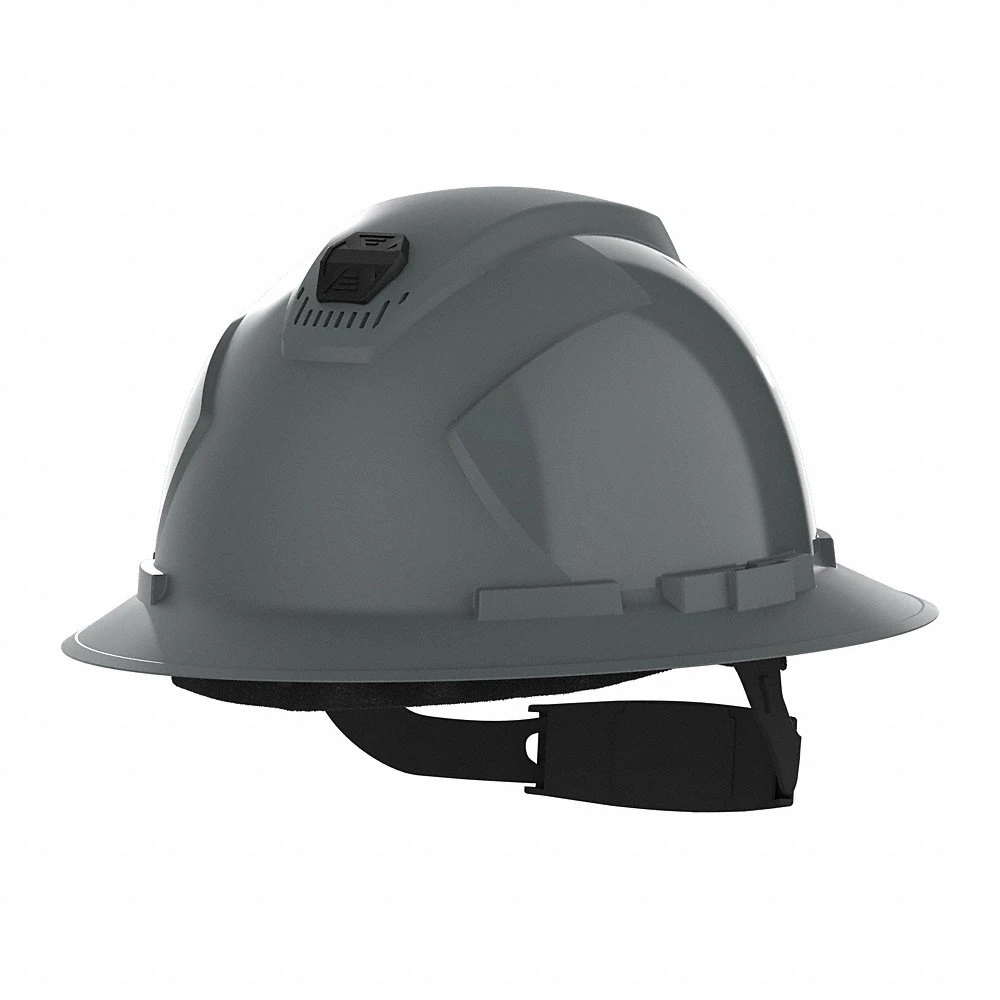Hard Hat, Full Brim, Ratchet, Grey, 0.92 lb