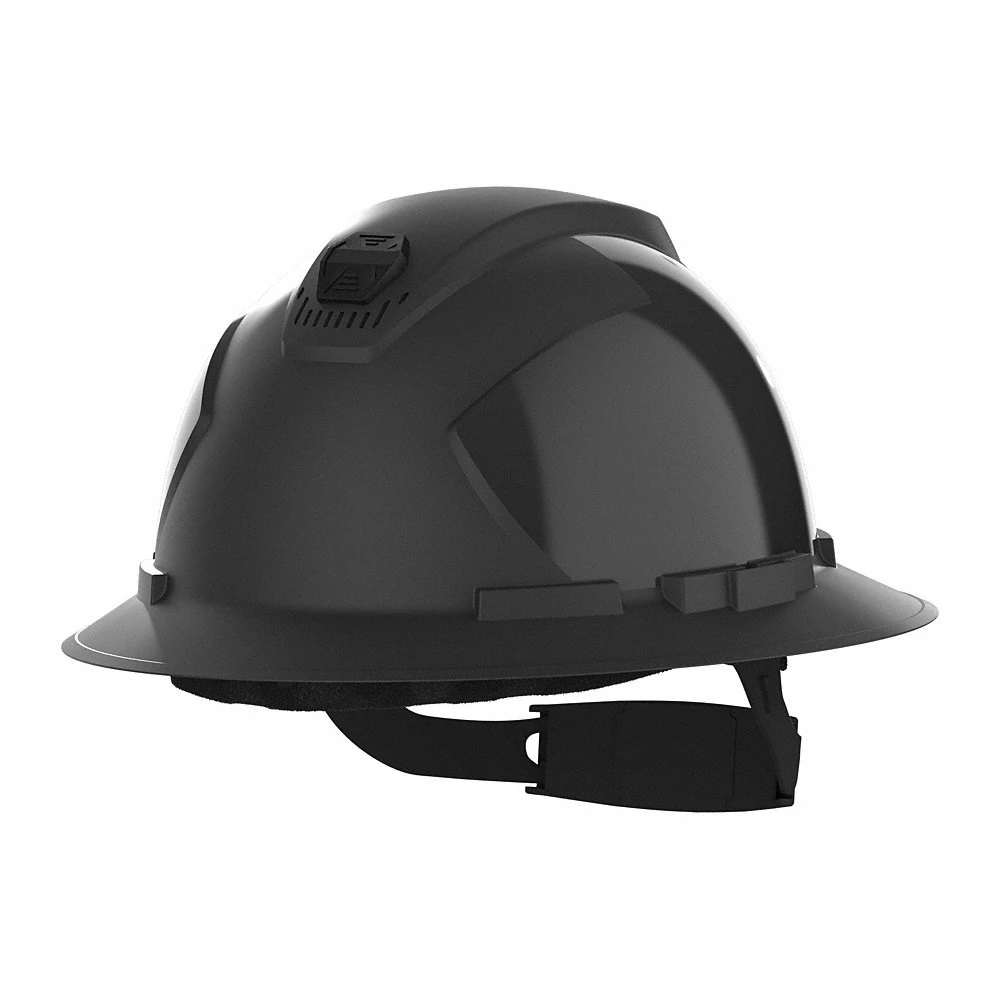 Hard Hat, Full Brim, Ratchet, Black, 0.92 lb