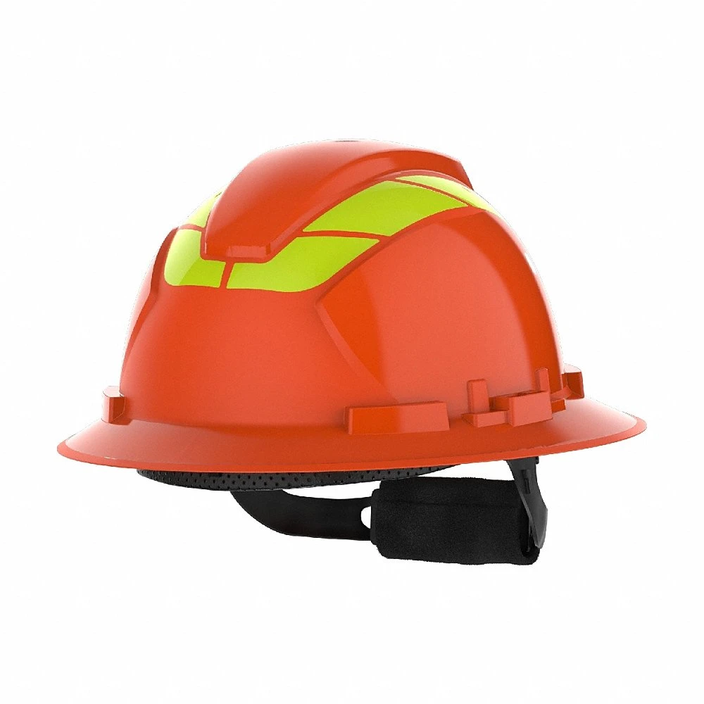 Safety Helmet, High-Visibility Orange, Ratchet 4-Point, ABS, Side-Slots Ratchet