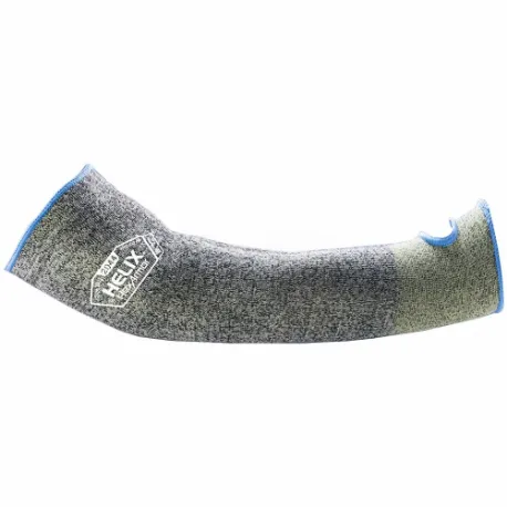 HEXARMOR 2044-L (9) Sleeve, Ansi/Isea Cut Level A6, Aramid With Thumb Hole, Gray/Green, Gripped, L | CR3ZAP 787H92