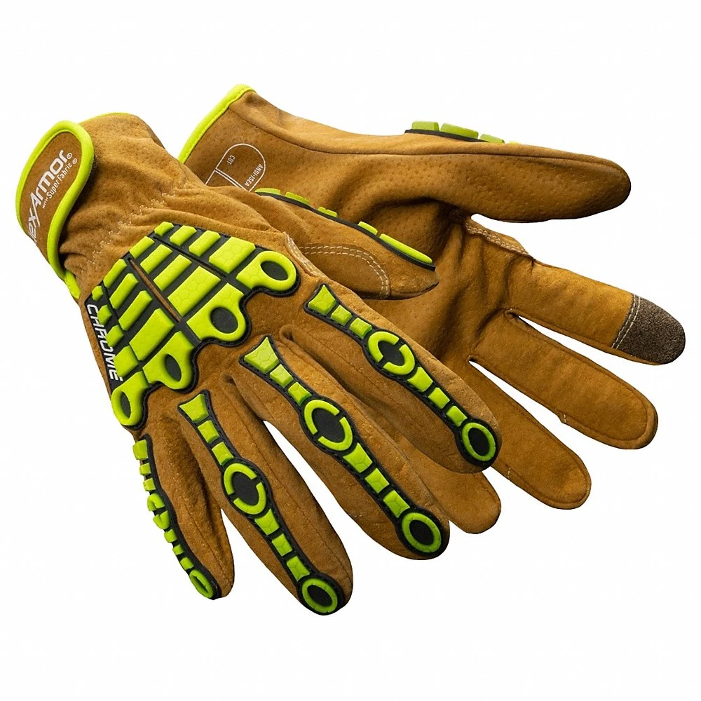 Leather Gloves, S- 7, Work Glove, Iron Hide Leather, Premium, ANSI Impact Level 2, 1 Pair