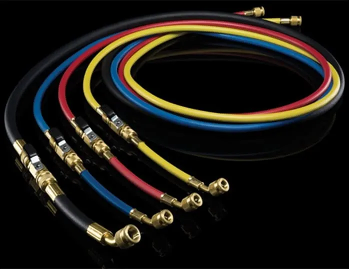 Refrigeration Hose, 72 Inch, With Ball Valve Extensions, 36 Inch Length, 4 Pcs