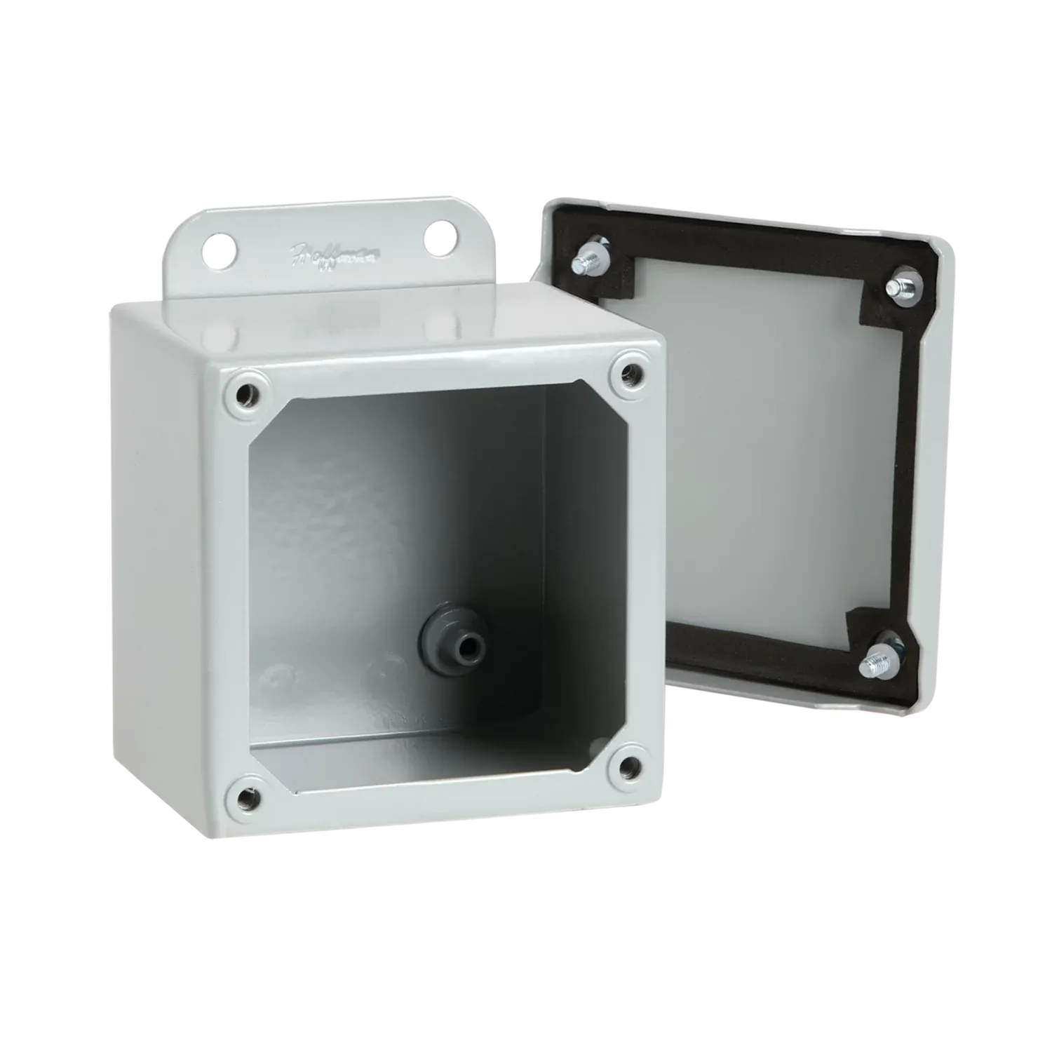 HOFFMAN A161410SC Junction Box, Screw Cover, Type 12, 16 x 14 x 10 Inch Size, Gray, Mild Steel | CH8AUW