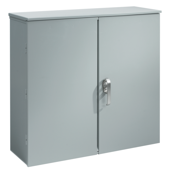 HOFFMAN A404014CTDP Hinged Double Door With 3-Point Latch, 40 x 40 x 14 Inch Size, Steel | CH8BUJ