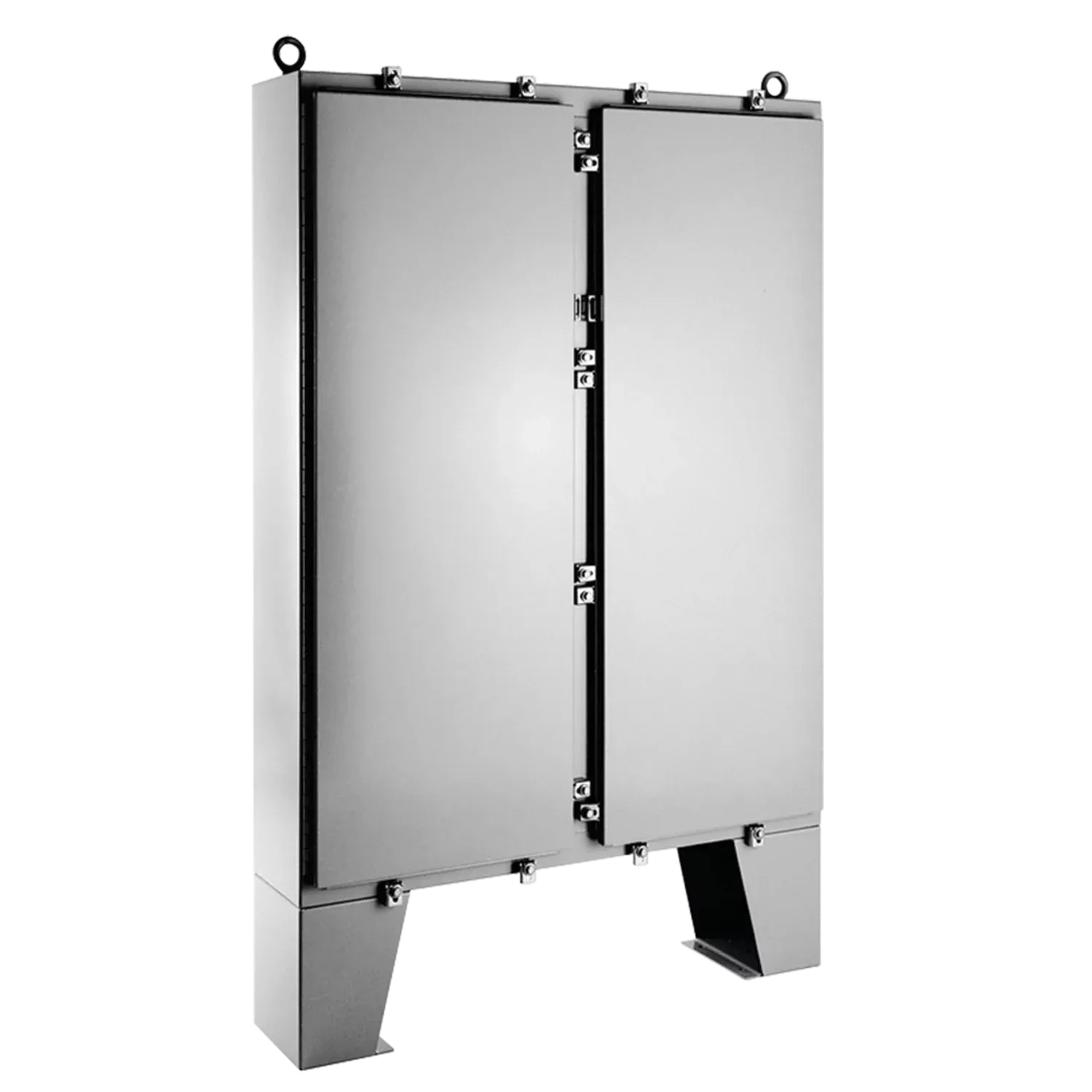 HOFFMAN A74H60DULP Enclosure, Two Door With Floor Stand, 74.06 x 60.06 x 12.06 Inch Size, Gray, Steel | CH8DEV