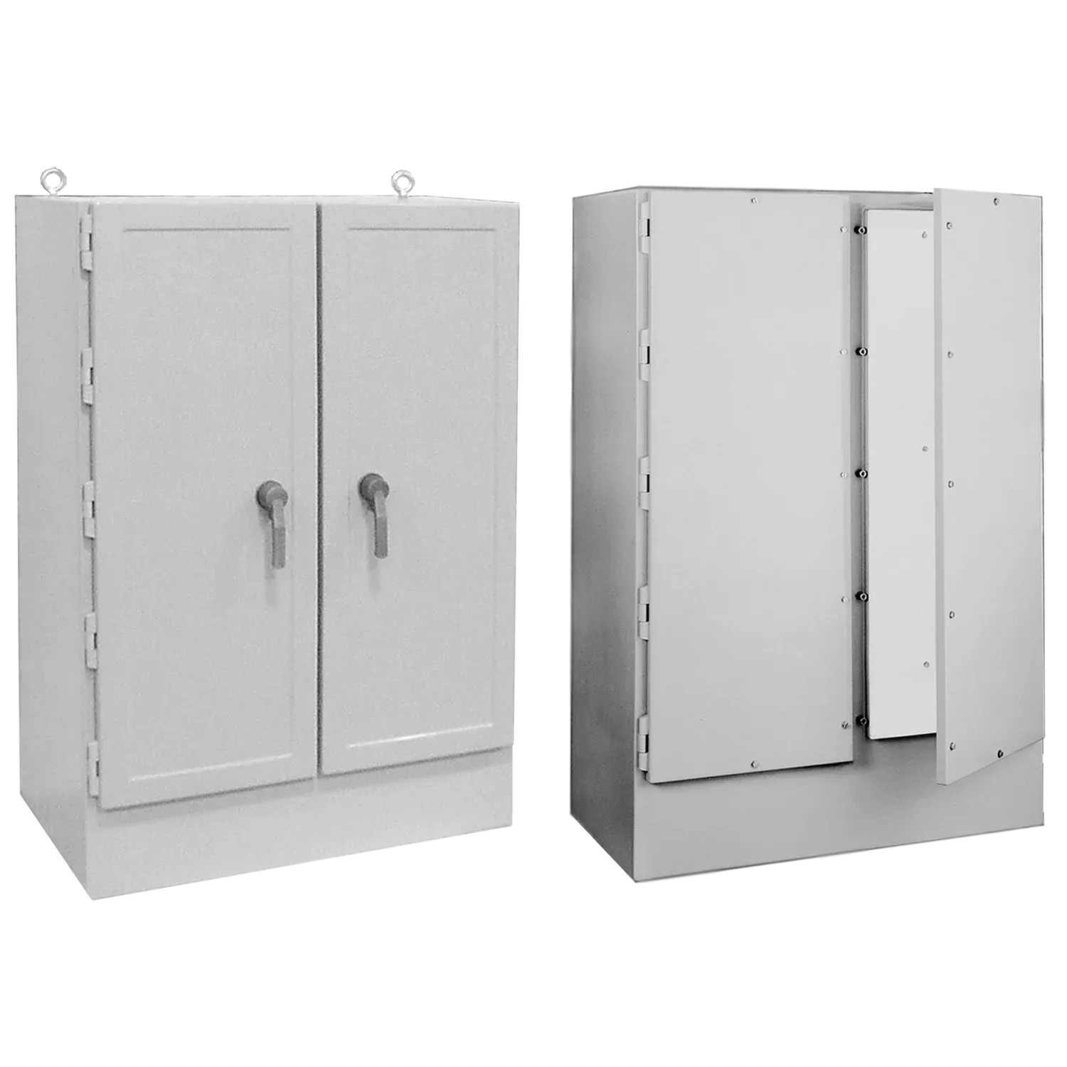 HOFFMAN A724925FG Free Stand Enclosure, Two Doors, Screw Cover, 72 x 49 x 24.5 Inch Size, Fiberglass | CH8CRN