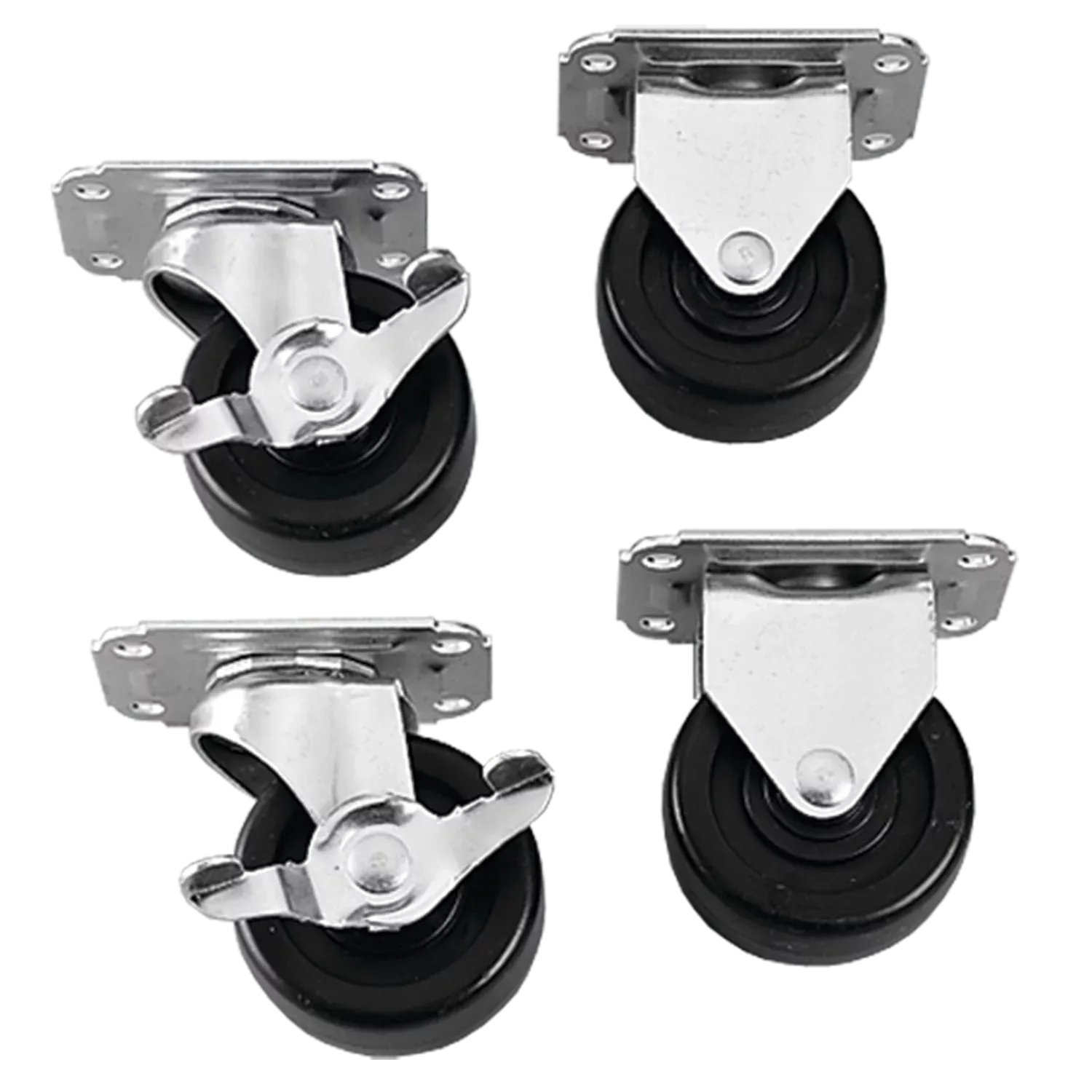 HOFFMAN AC4M6ST Caster Kit, Stationary, 3 Inch Dia., 3.72 Inch Height, Rubber | CH8DYU