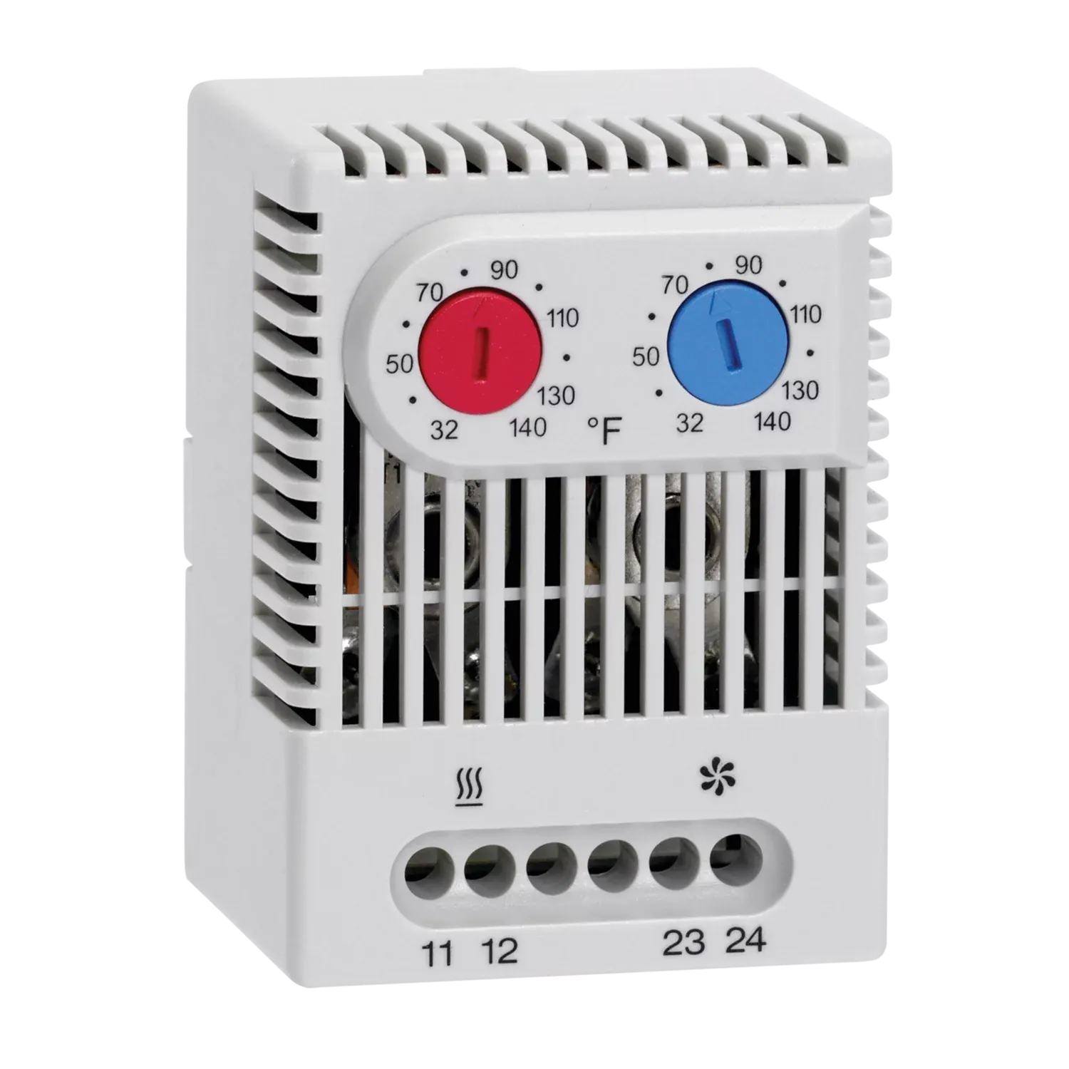 Dual Thermostat, 2.64 x 1.97 x 1.81 Inch Size, Gray, Plastic