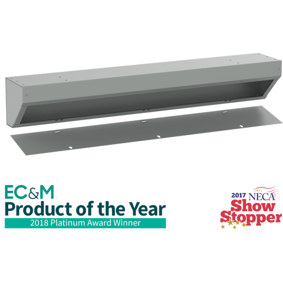 HOFFMAN AT101024 Angled Trough, 10 x 10 x 24 Inch Size, Gray, Steel | CH8FAK