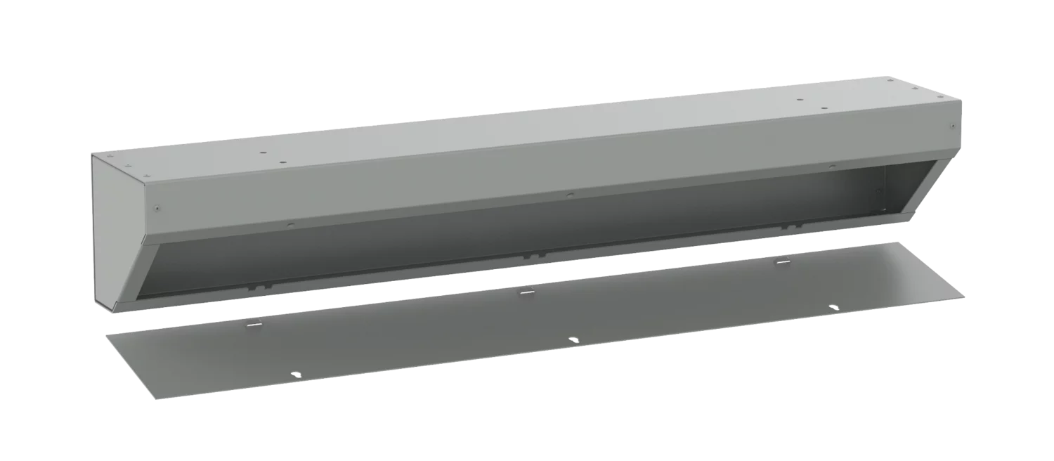 HOFFMAN AT101036 Angled Trough, 10 x 10 x 36 Inch Size, Gray, Steel | CH8FAL