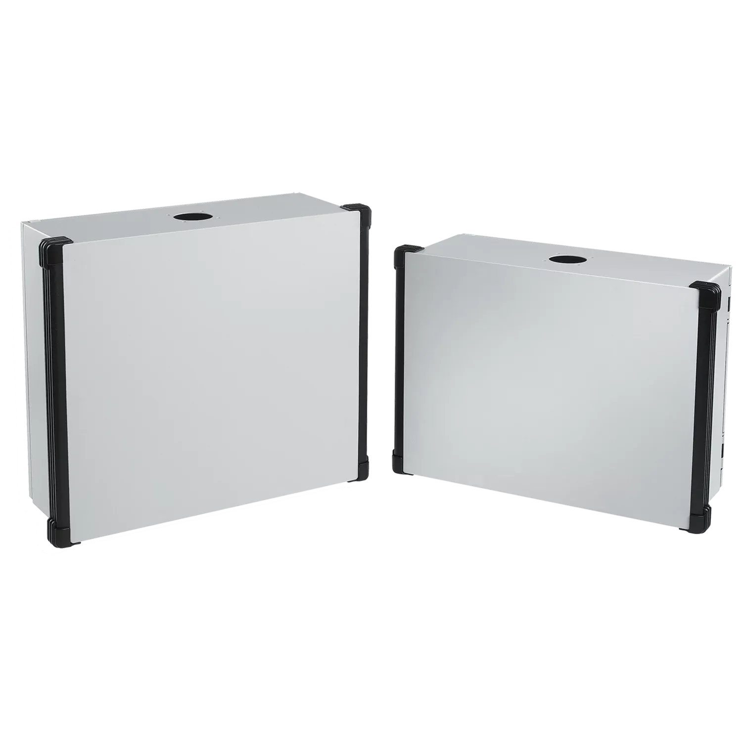 HOFFMAN CP475018 Enclosure Black Handles, 470 x 500 x 180mm Size, Light Gray, Steel | CH8GAQ